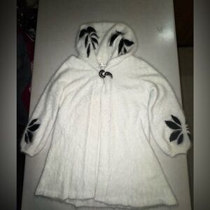 Vintage Mode Lia Angora Duster White Coat One Size Fairycore  RARE